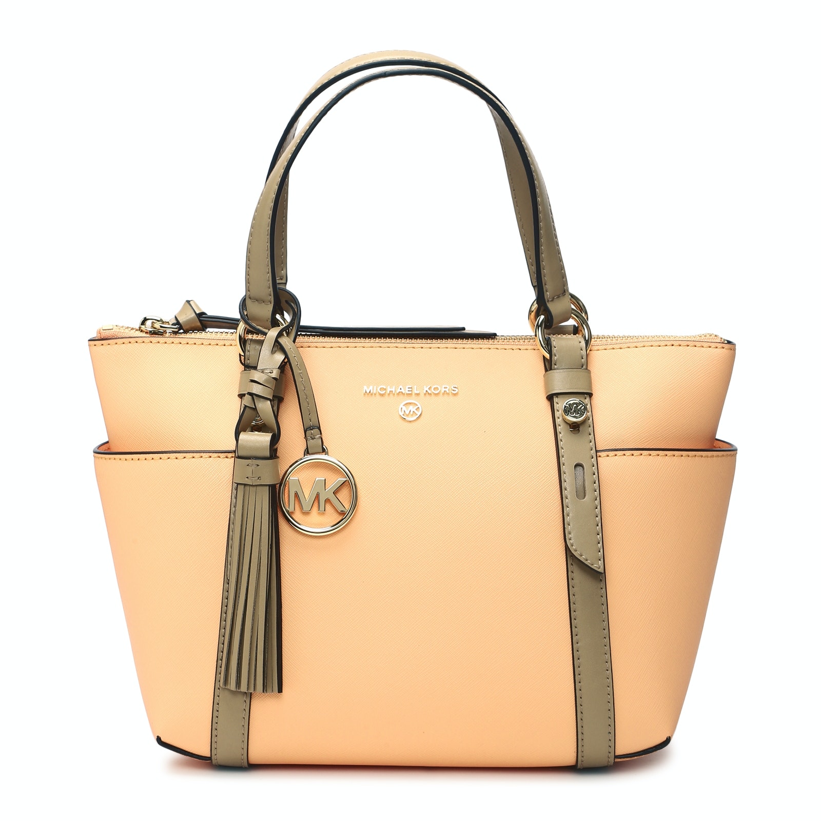 Michael Kors Peach Pink Side Pockets Tote Bag