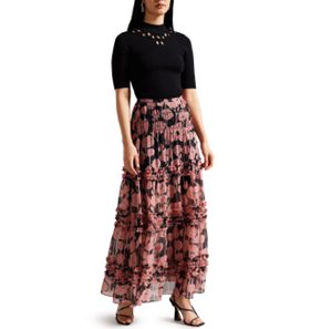 Teb Baker Women Multicoloured Tiered Maxi Skirt by The Collective
