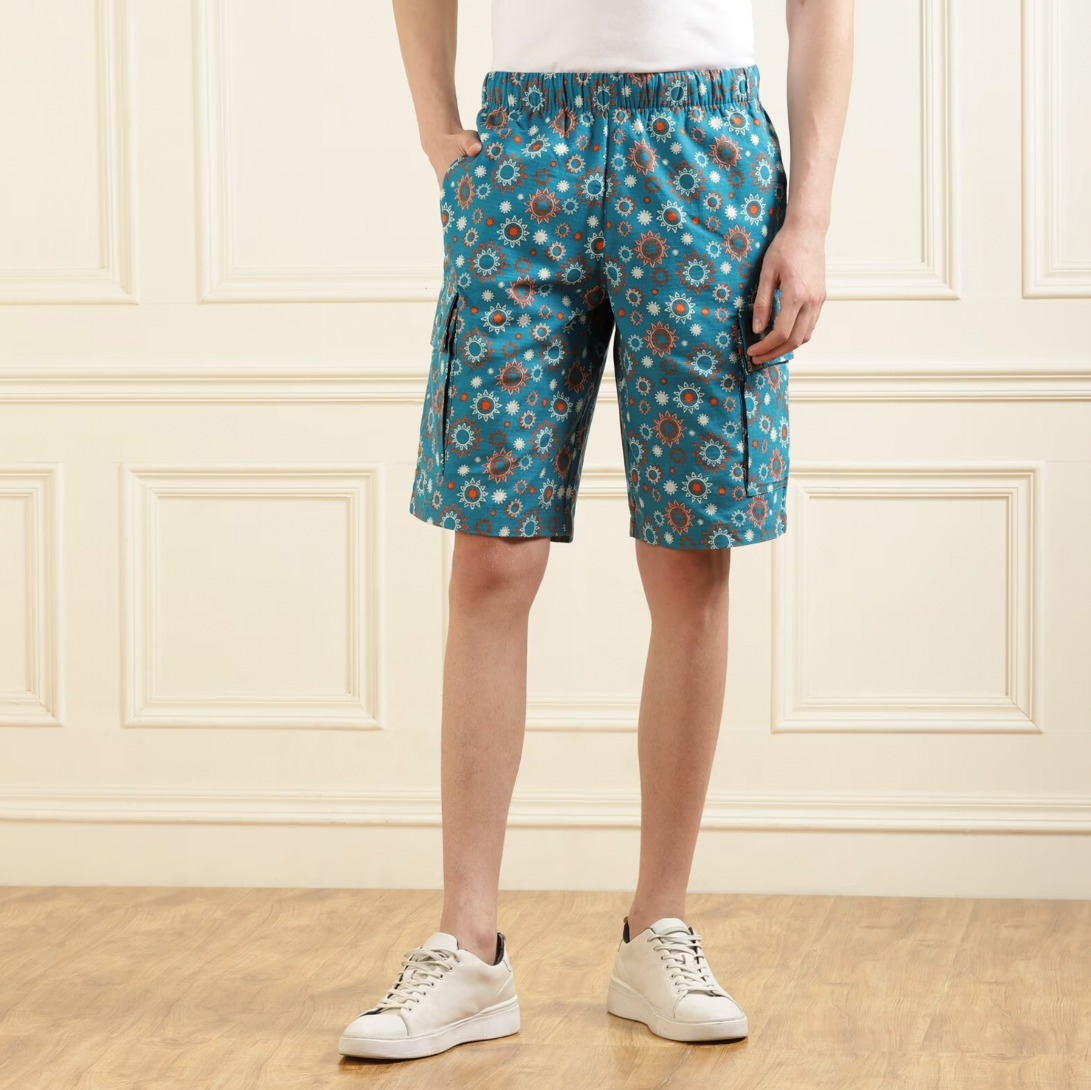 Adidas Original Men Blue All-Over Print Shorts