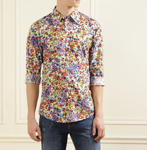 Dsquared Men Multicoloured Micro Floral Print Shirt by The Collective