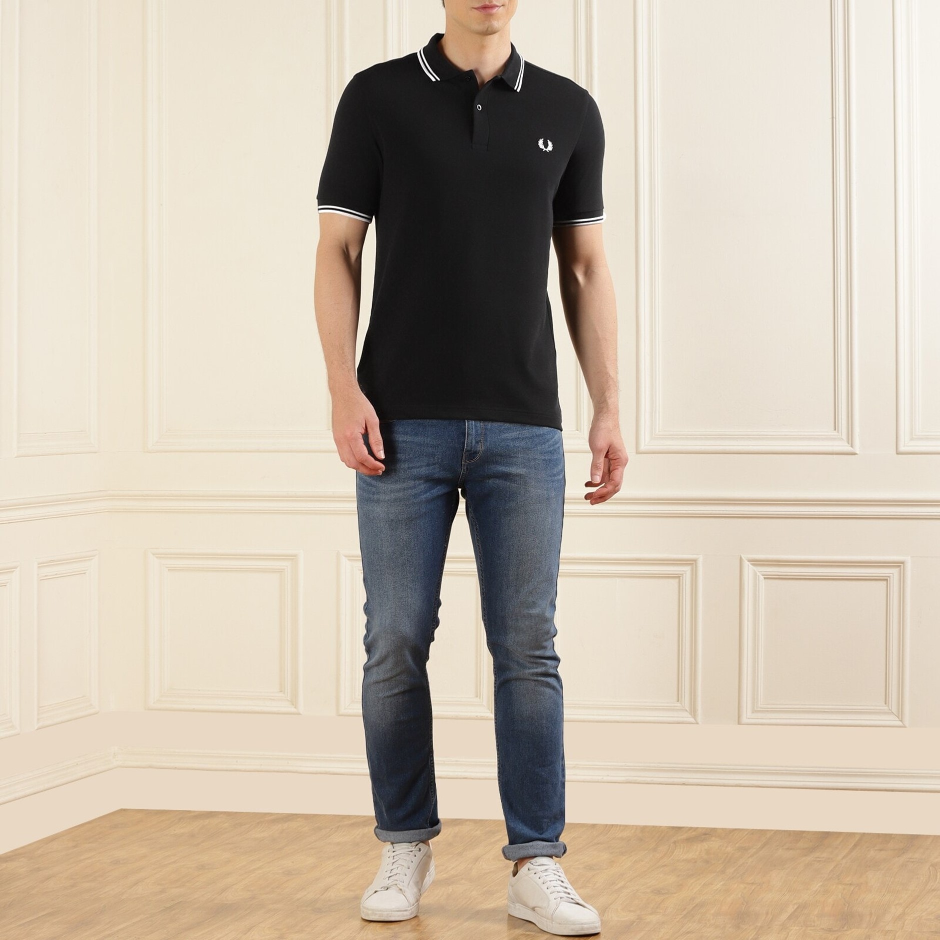 Men Black Back Graphic Polo from Fred Perry- The Collective